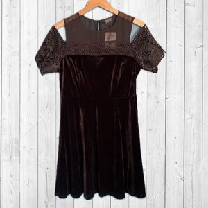Topshop Lace Velvet Dress